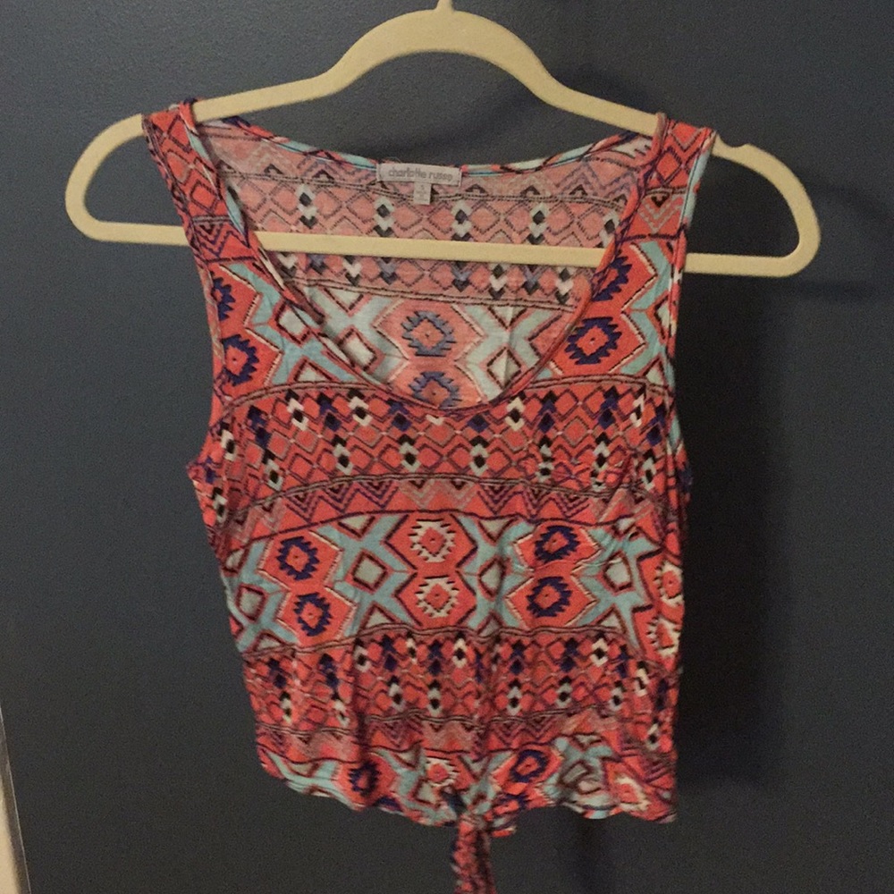 Charlotte Russe tie fronr crop top tank